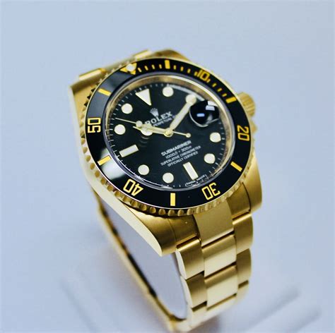 rolex gold submariner replica|rolex submariner black dial price.